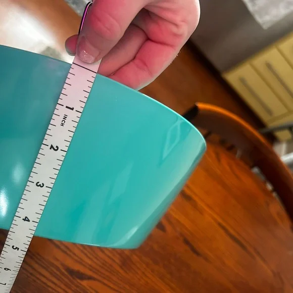 AT HOME | Teal Melamine Serving Bowl, 11” round - Picture 5 of 5